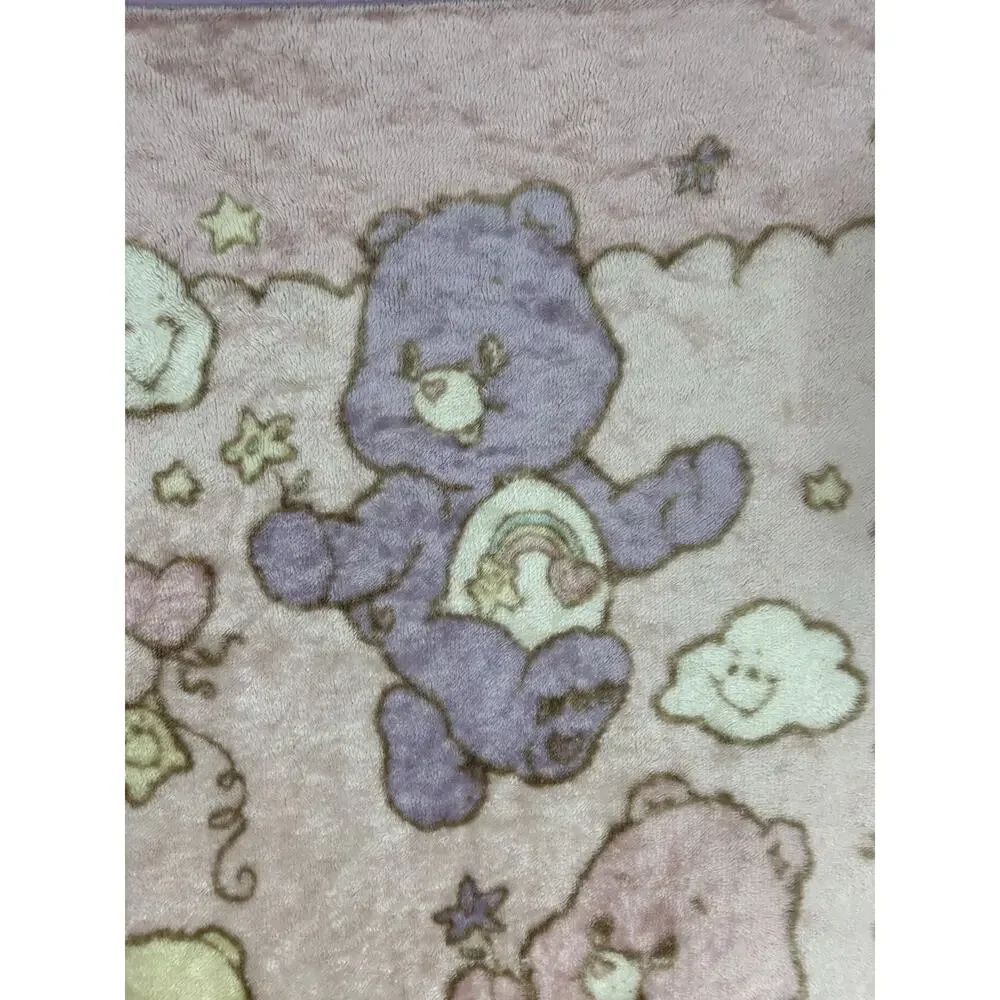 Care Bears Baby Blanket Love A Lot Rainbow Funshine Friend Pink Purple 2007
